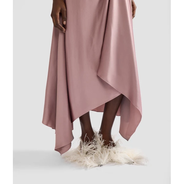 Erdem Satin Draped Midi Skirt | Midi Skirts | Luxury Shoes 