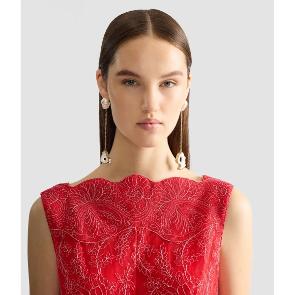 Erdem Stone Drop Earring in White Agate | Earrings | Luxury Shoes 