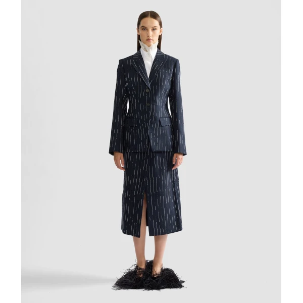 Erdem Stripe Tailoring Fitted Blazer | Blazers | Luxury Shoes 