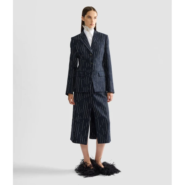 Erdem Stripe Tailoring Fitted Blazer | Blazers | Luxury Shoes 