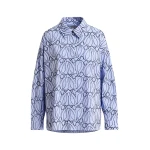 Light blue striped shirt with monogram embroidery