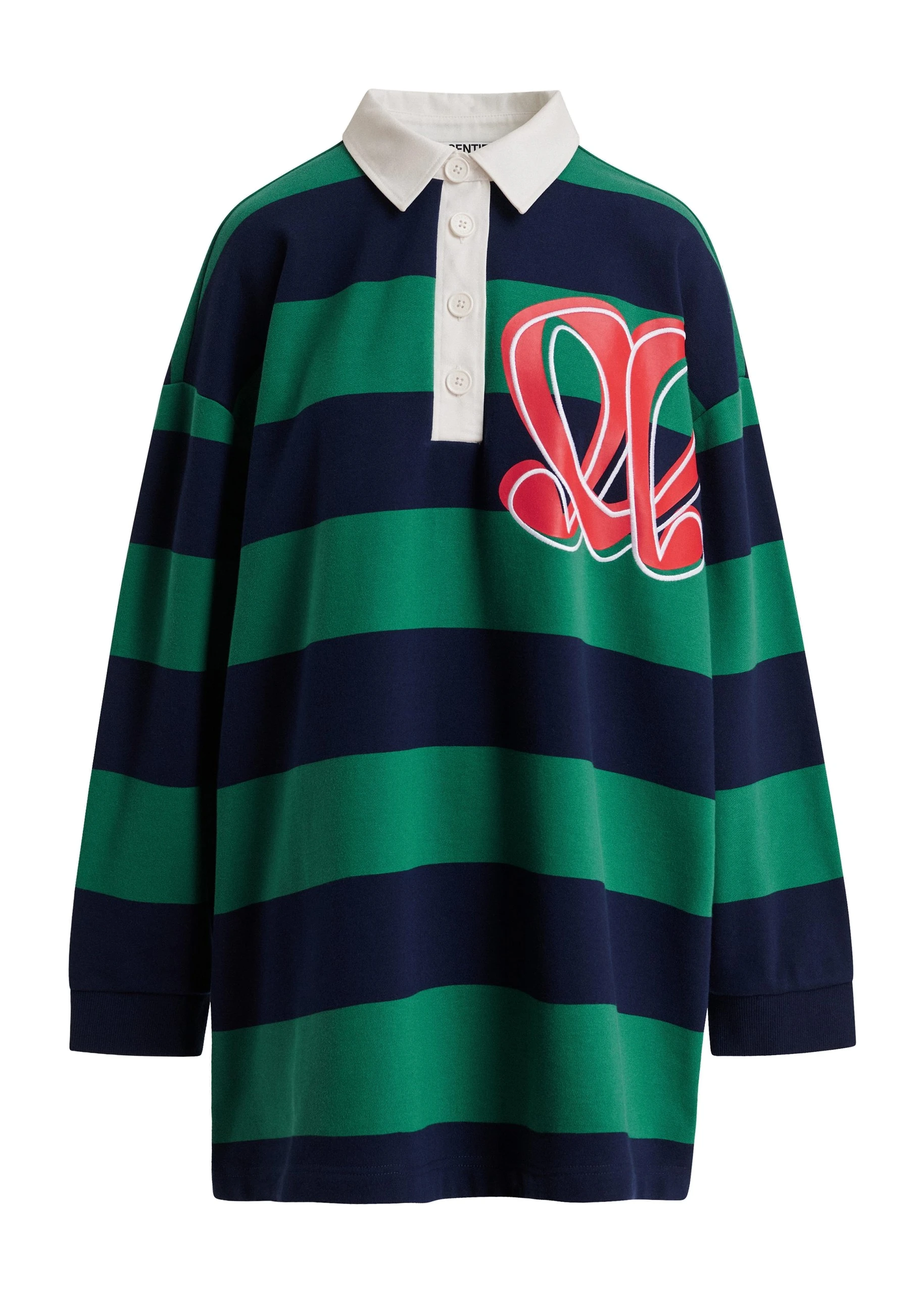Essentiel Antwerp Monogram striped polo mini dress Monogram striped polo mini dress