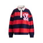 Monogram striped polo sweatshirt