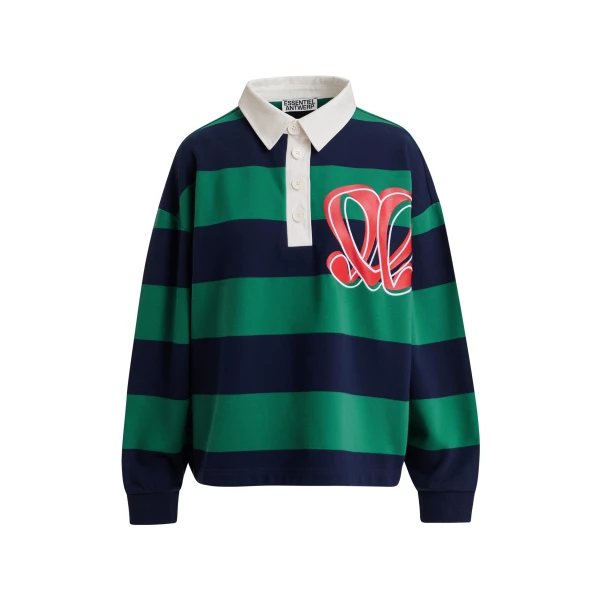 Monogram striped polo sweatshirt
