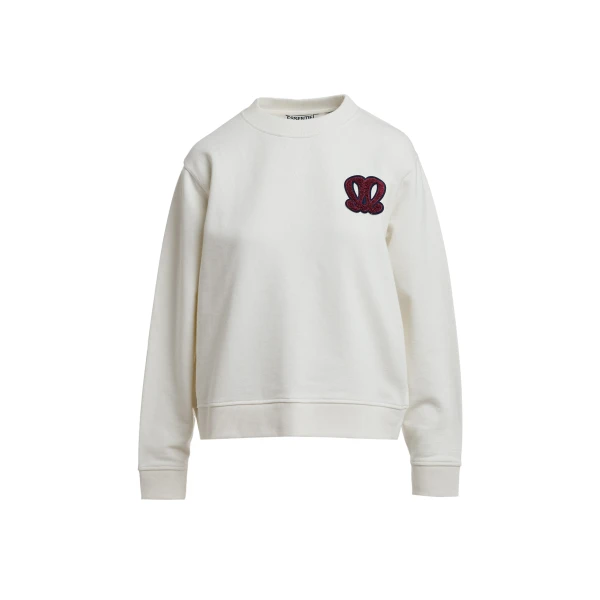 Off-white sweatshirt with embroidered monogram patch