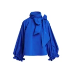 Oversized pussy-bow top