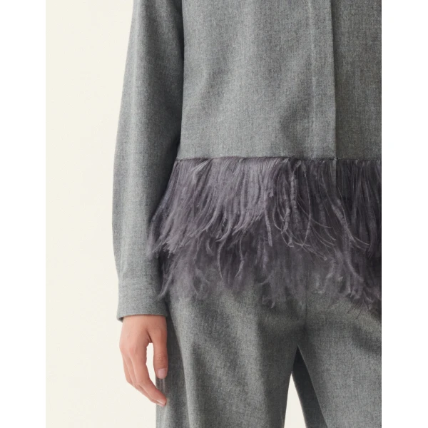 Fabiana Filippi Boxy Flannel Shirt in Mineral