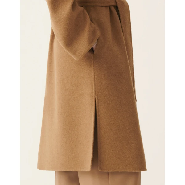 Fabiana Filippi Cashmere Double Robe Coat in Rattan