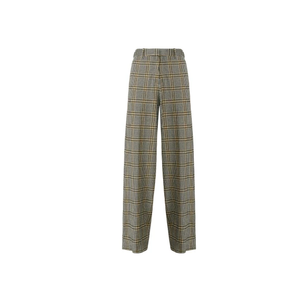 Check Jersey Trousers in Gray