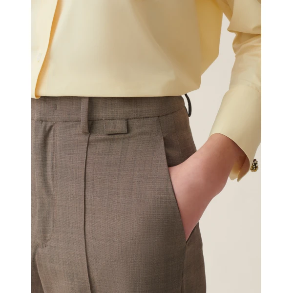 Fabiana Filippi Cool Wool Trousers in Falcon