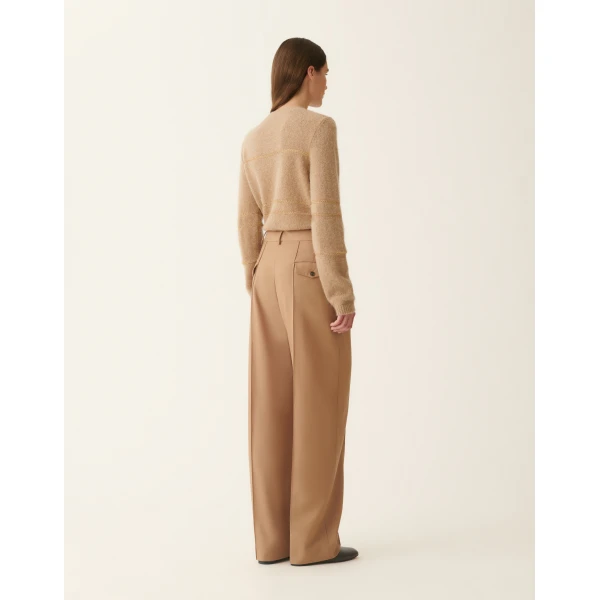 Fabiana Filippi Cool Wool Trousers in Rattan