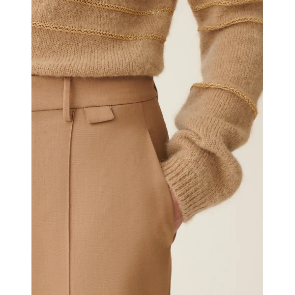 Fabiana Filippi Cool Wool Trousers in Rattan