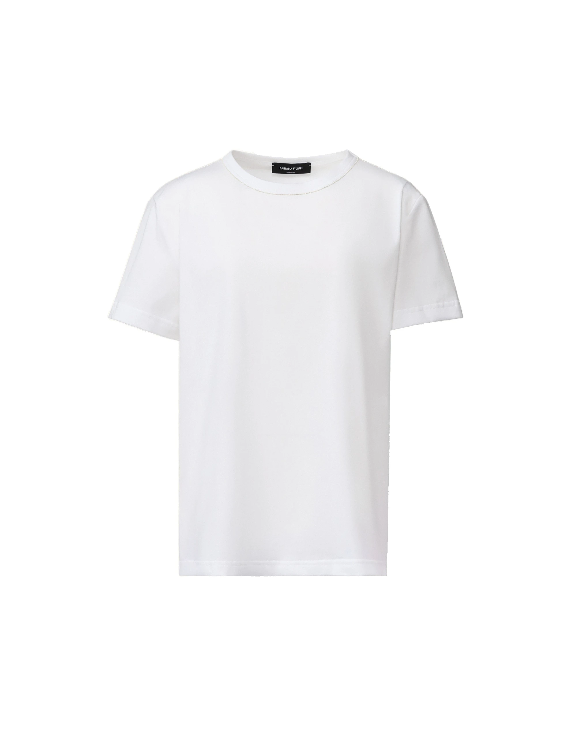 Fabiana-Filippi-Cotton-Jersey-T-shirt-in-Optic-White Fabiana Filippi Cotton Jersey T-shirt in Optic White
