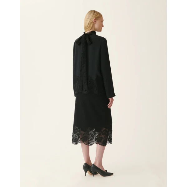 Fabiana Filippi Crêpe de Chine Top in Black