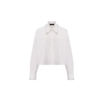 Fabiana Filippi Cropped Poplin Shirt in Optical White