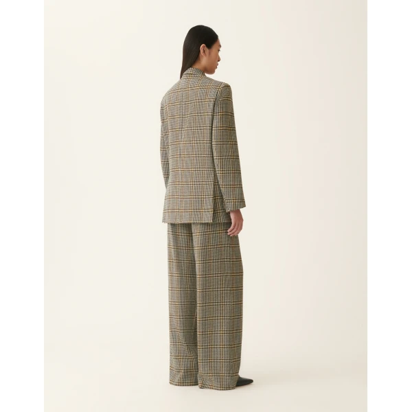 Fabiana Filippi Double-Breasted Check Jersey Jacket in Gray