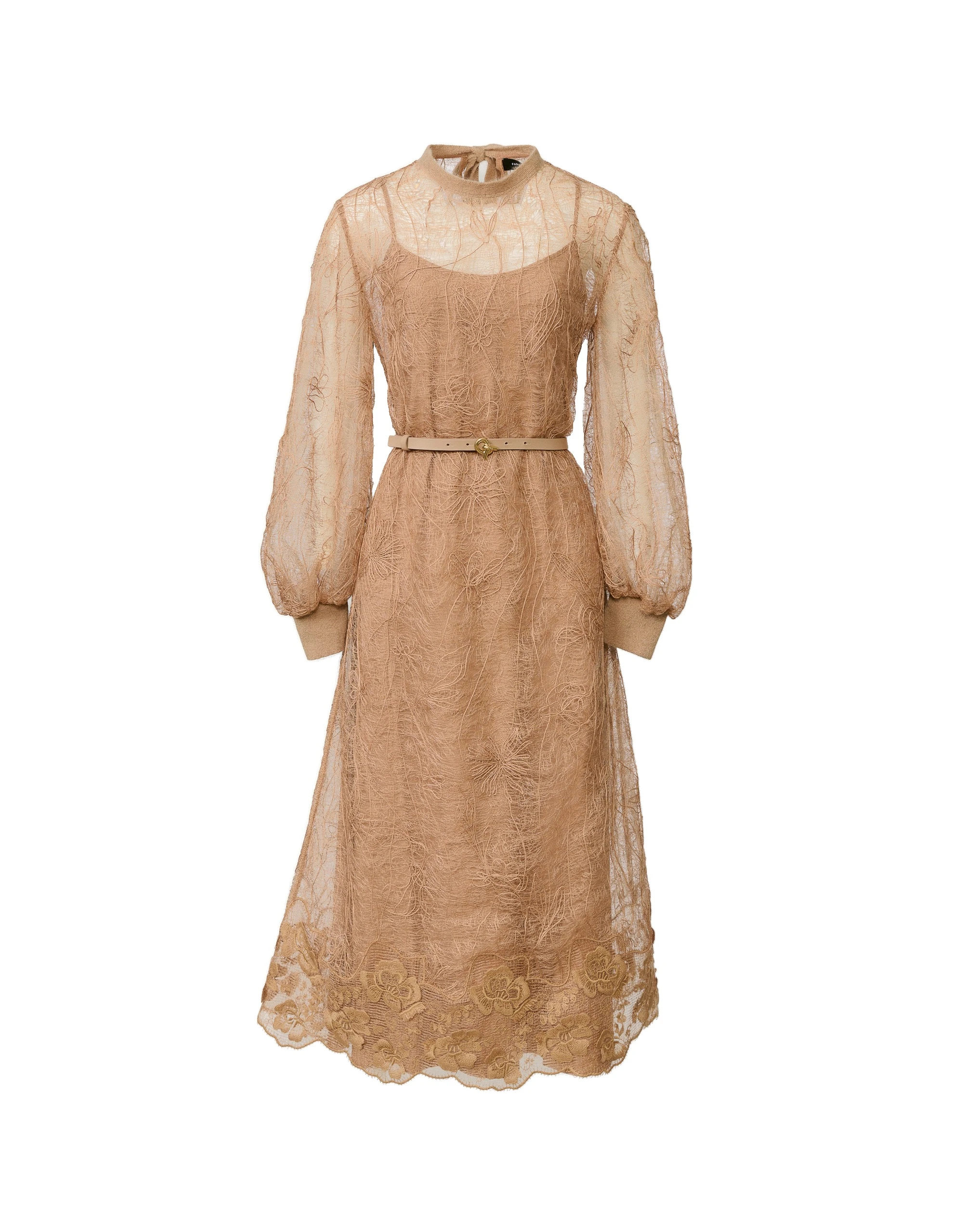 Fabiana-Filippi-Embroidered-Lace-Dress-in-Rattan Fabiana Filippi Embroidered Lace Dress in Rattan