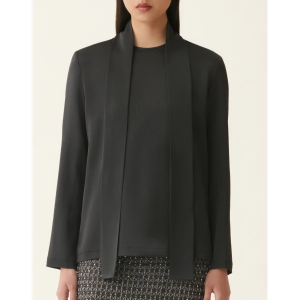 Fabiana Filippi Enver Satin Top in Charcoal