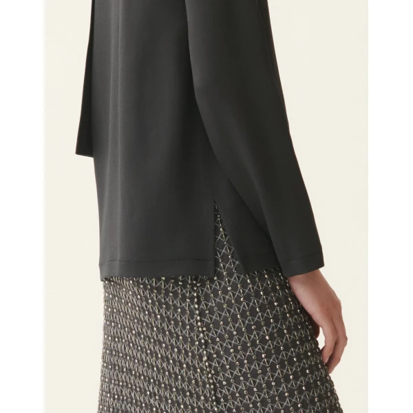 Fabiana Filippi Enver Satin Top in Charcoal