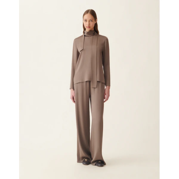 Fabiana Filippi Enver Satin Top in Falcon