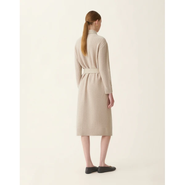 Fabiana Filippi Flannel Safari Dress in Greige