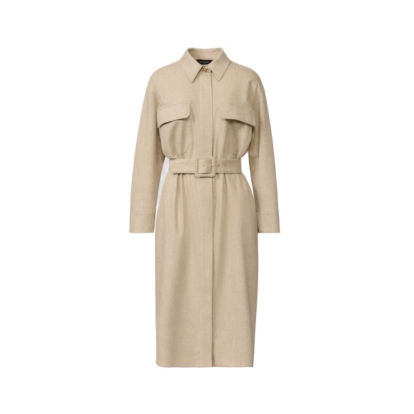 Fabiana Filippi Flannel Safari Dress in Greige