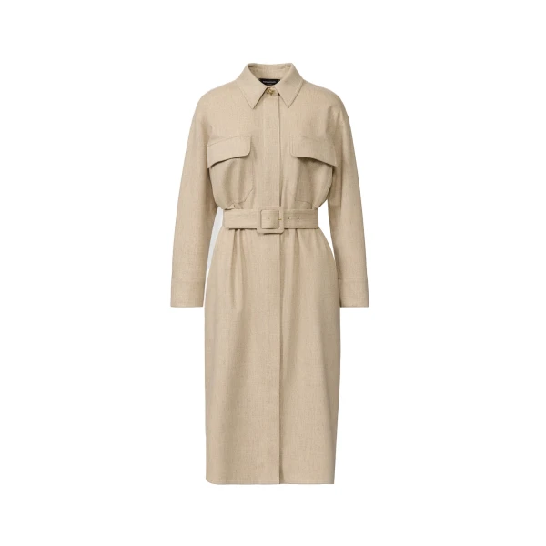 Fabiana Filippi Flannel Safari Dress in Greige