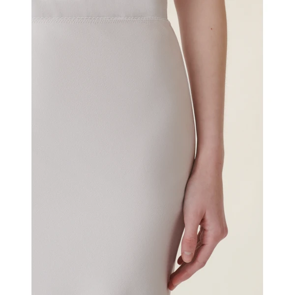 Fabiana Filippi Glossy Enver Satin Skirt in Stone