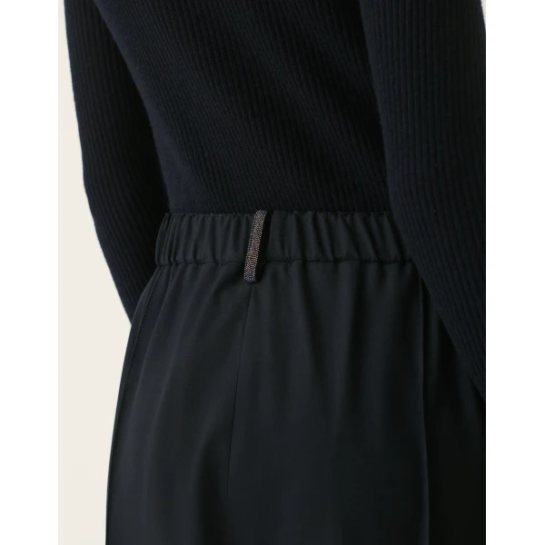 Fabiana Filippi Gubbio Trousers in Bistretch Cool Wool, Midnight Blue