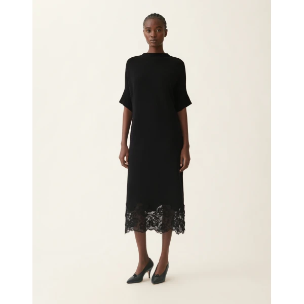 Fabiana Filippi Kimono Wool Dress in Black