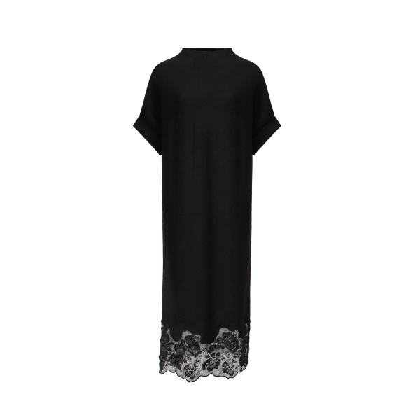 Fabiana Filippi Kimono Wool Dress in Black