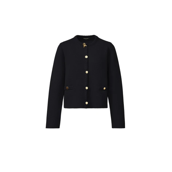 Merino Wool Cardigan in Midnight Blue
