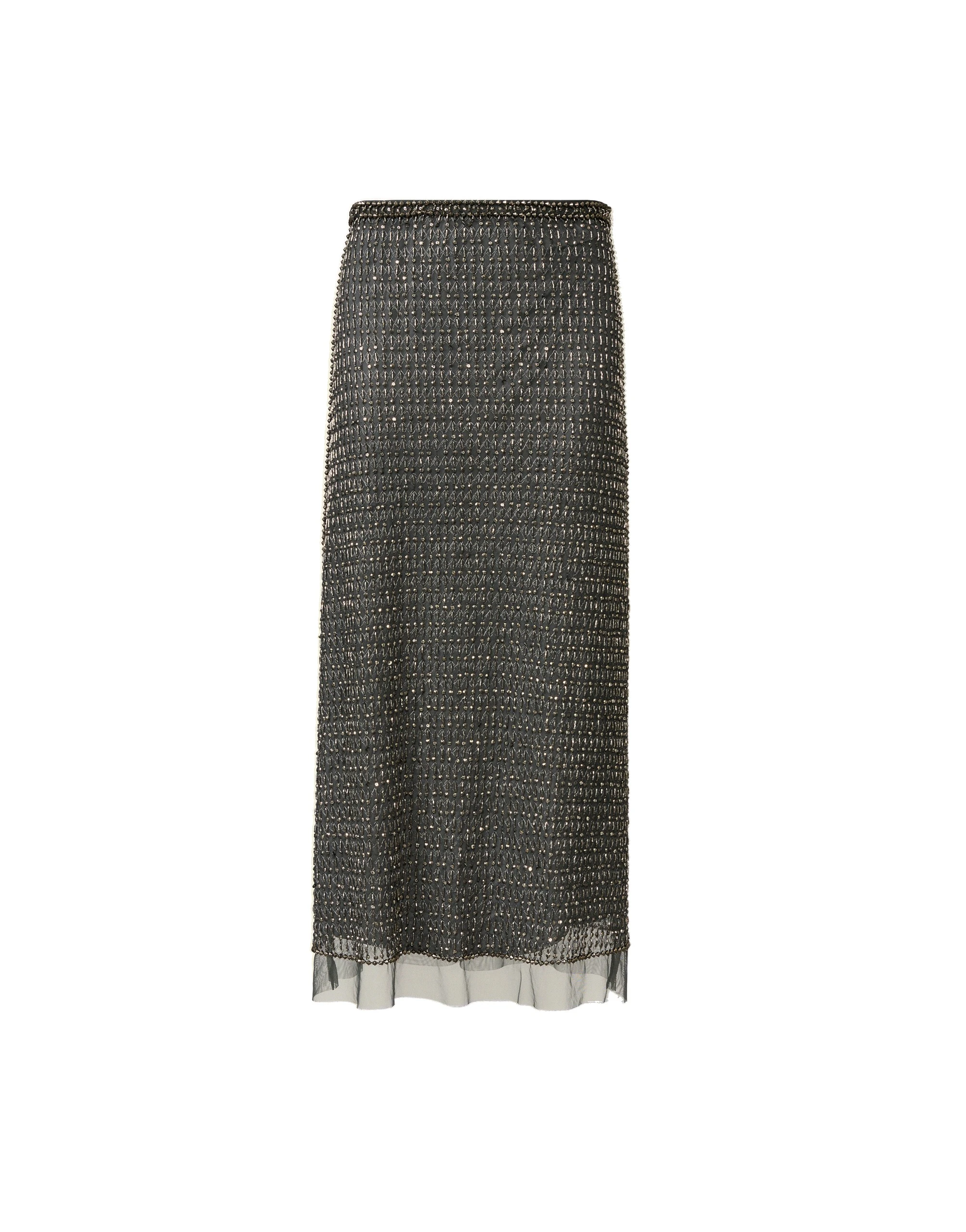 Fabiana-Filippi-Moonlight-Embroidered-Tulle-Midi-Pencil-Skirt-in-Charcoal Fabiana Filippi Moonlight Embroidered Tulle Midi Pencil Skirt in Charcoal