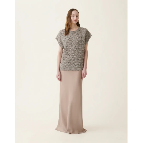 Fabiana Filippi Padded Yarn Sweater in Mocha