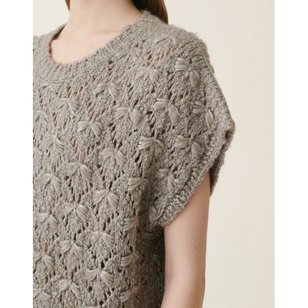 Fabiana Filippi Padded Yarn Sweater in Mocha
