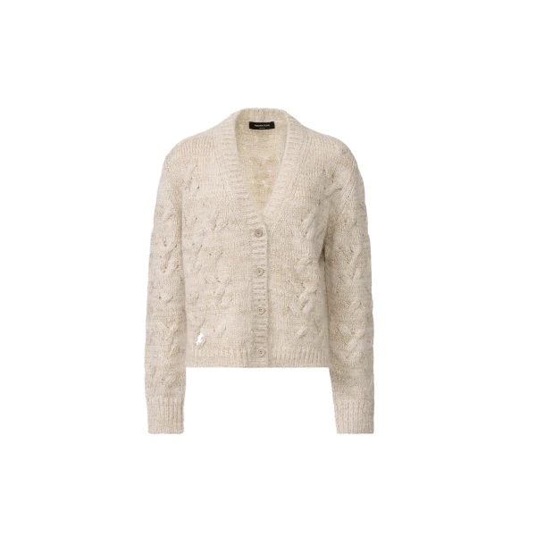 Platinum, Mohair and Sequin Cardigan in Cachà