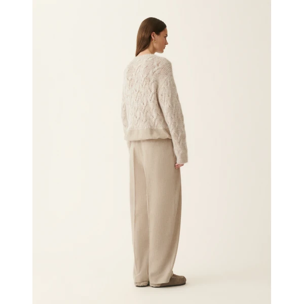 Fabiana Filippi Platinum, Mohair and Sequin Sweater in Cachà