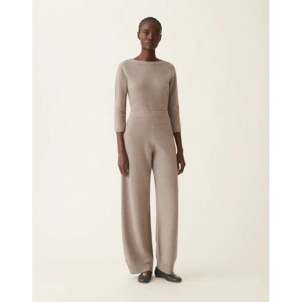 Fabiana Filippi Platinum Trousers with Lurex in Mocha