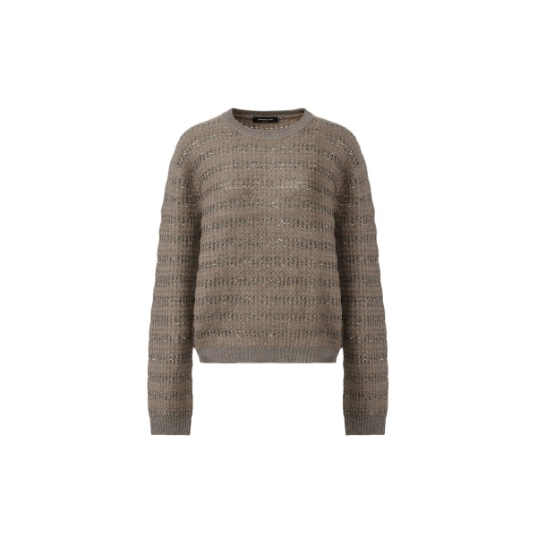 Fabiana Filippi Platinum and Mohair Sweater with Sequin Stripes in Falcon