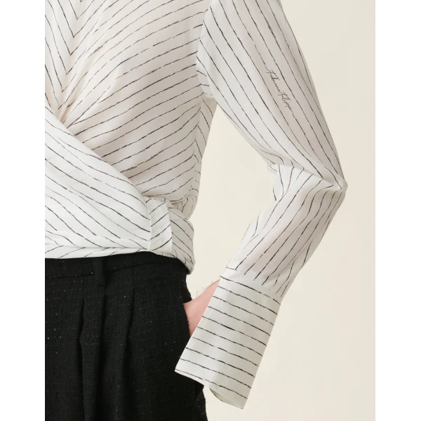 Fabiana Filippi Printed Crêpe de Chine Top in Silk White