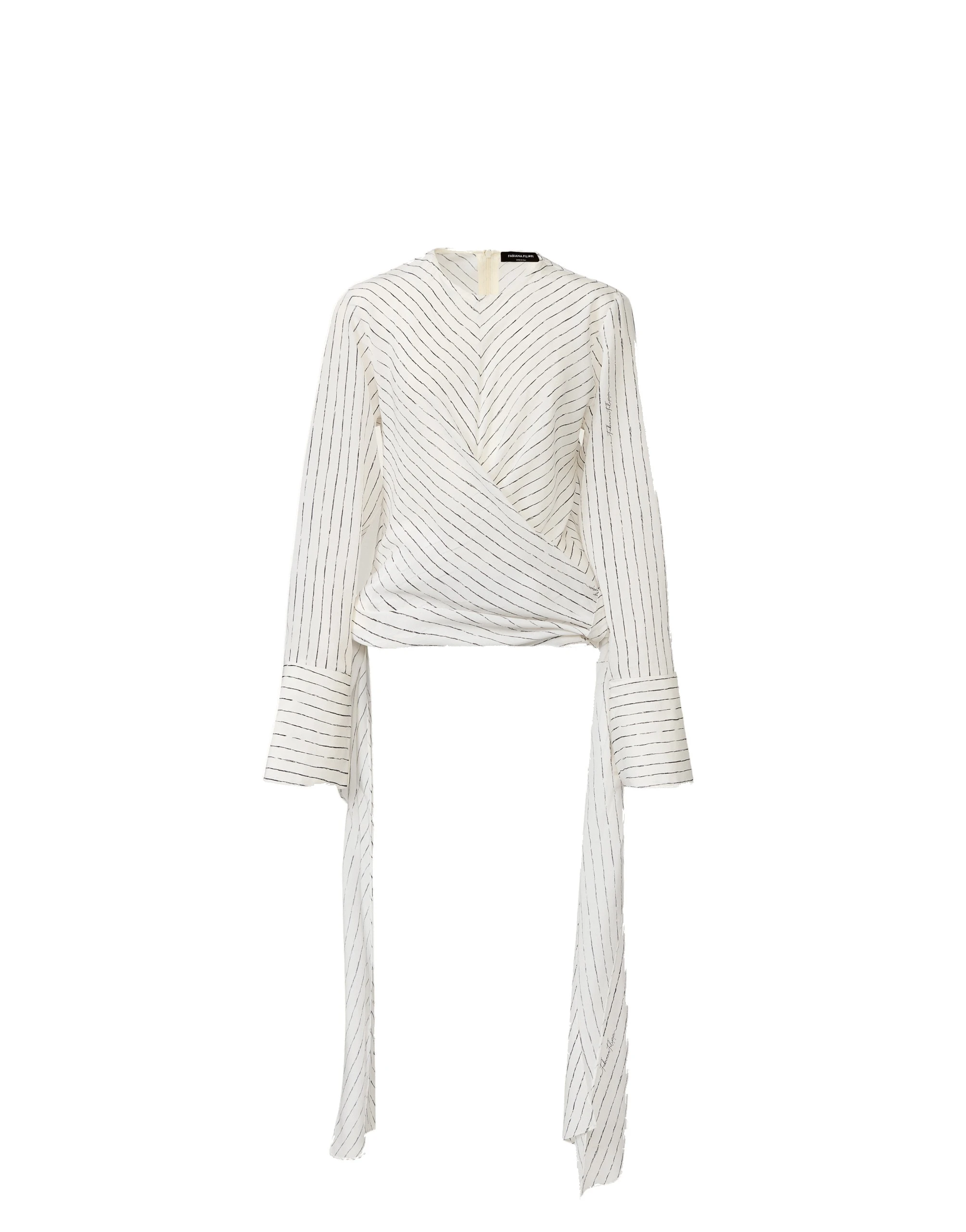Fabiana-Filippi-Printed-Crepe-de-Chine-Top-in-Silk-White Fabiana Filippi Printed Crêpe de Chine Top in Silk White