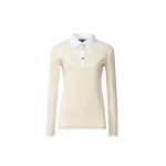 Fabiana Filippi Ribbed Cotton Jersey Long-Sleeved T-shirt in Butter