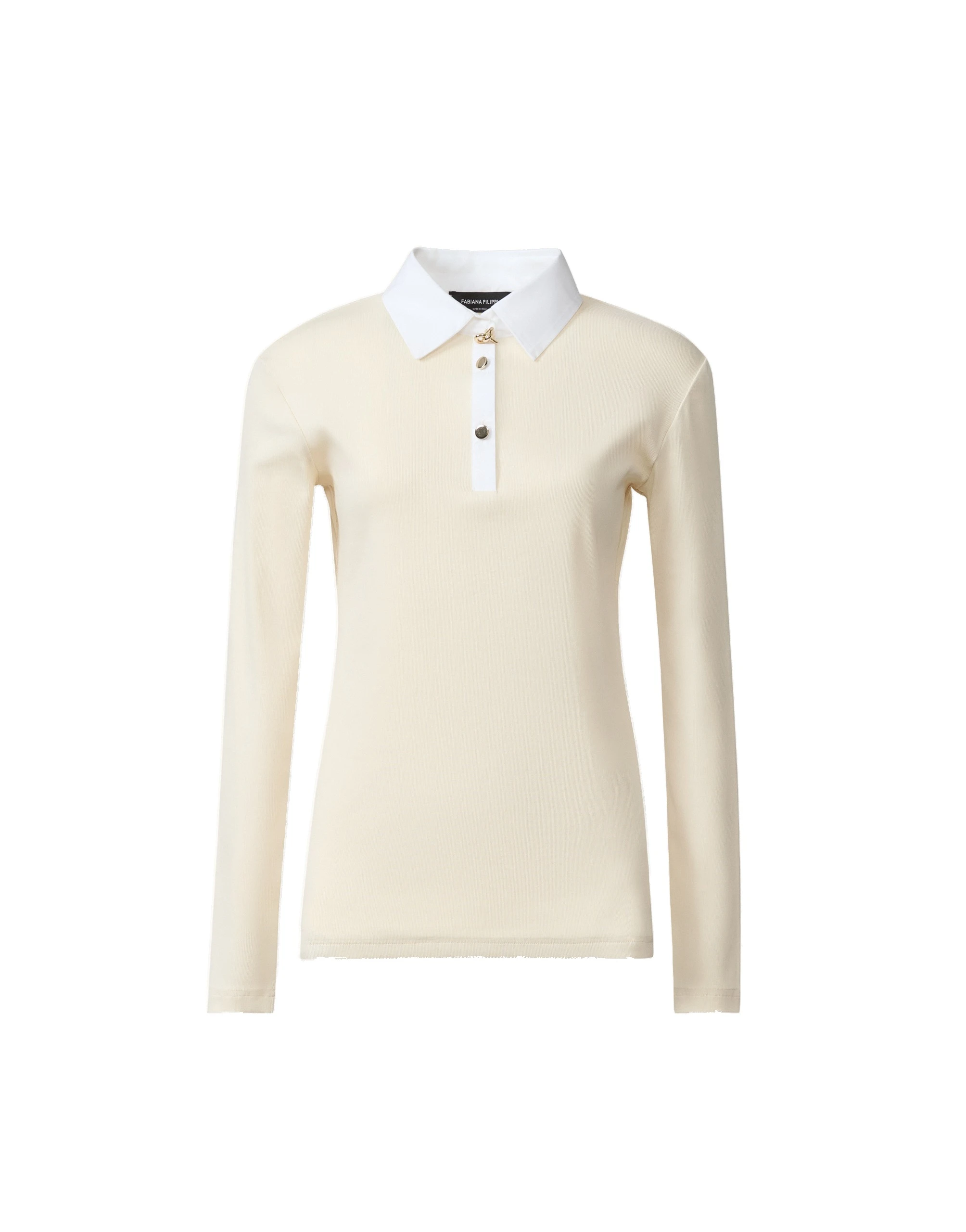 Fabiana-Filippi-Ribbed-Cotton-Jersey-Long-Sleeved-T-shirt-in-Butter Fabiana Filippi Ribbed Cotton Jersey Long-Sleeved T-shirt in Butter