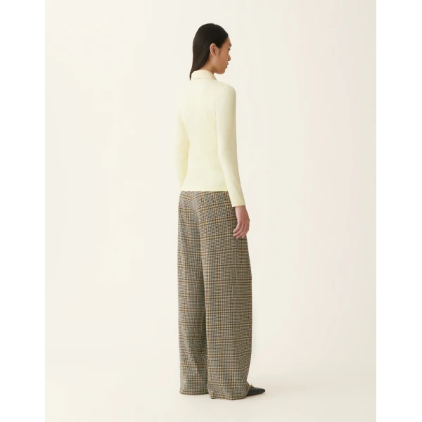 Fabiana Filippi Ribbed Cotton Jersey Long-Sleeved T-shirt in Vanilla Yellow