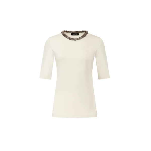 Ribbed Cotton Jersey T-shirt in Butter