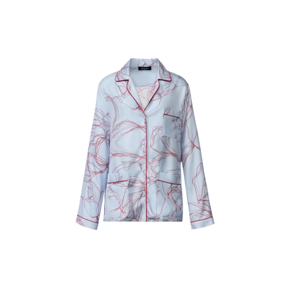 Silk Twill Shirt in Light Blue
