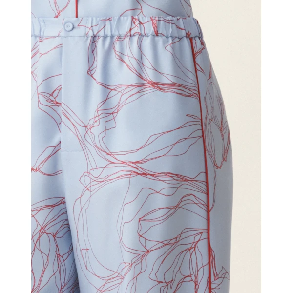 Fabiana Filippi Silk Twill Trousers in Light Blue