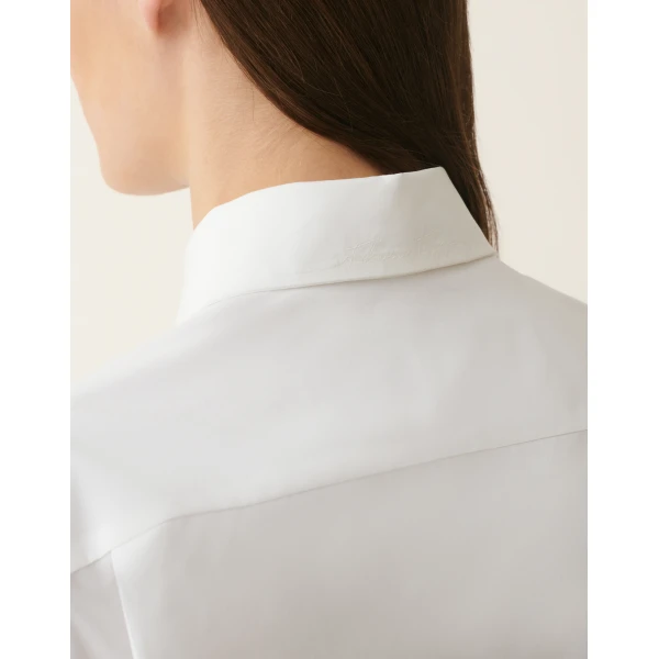Fabiana Filippi Straight-Cut Poplin Shirt in Optic White