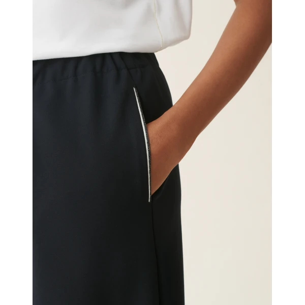 Fabiana Filippi Trevi Trousers in Milano Stitch Jersey, Midnight Blue