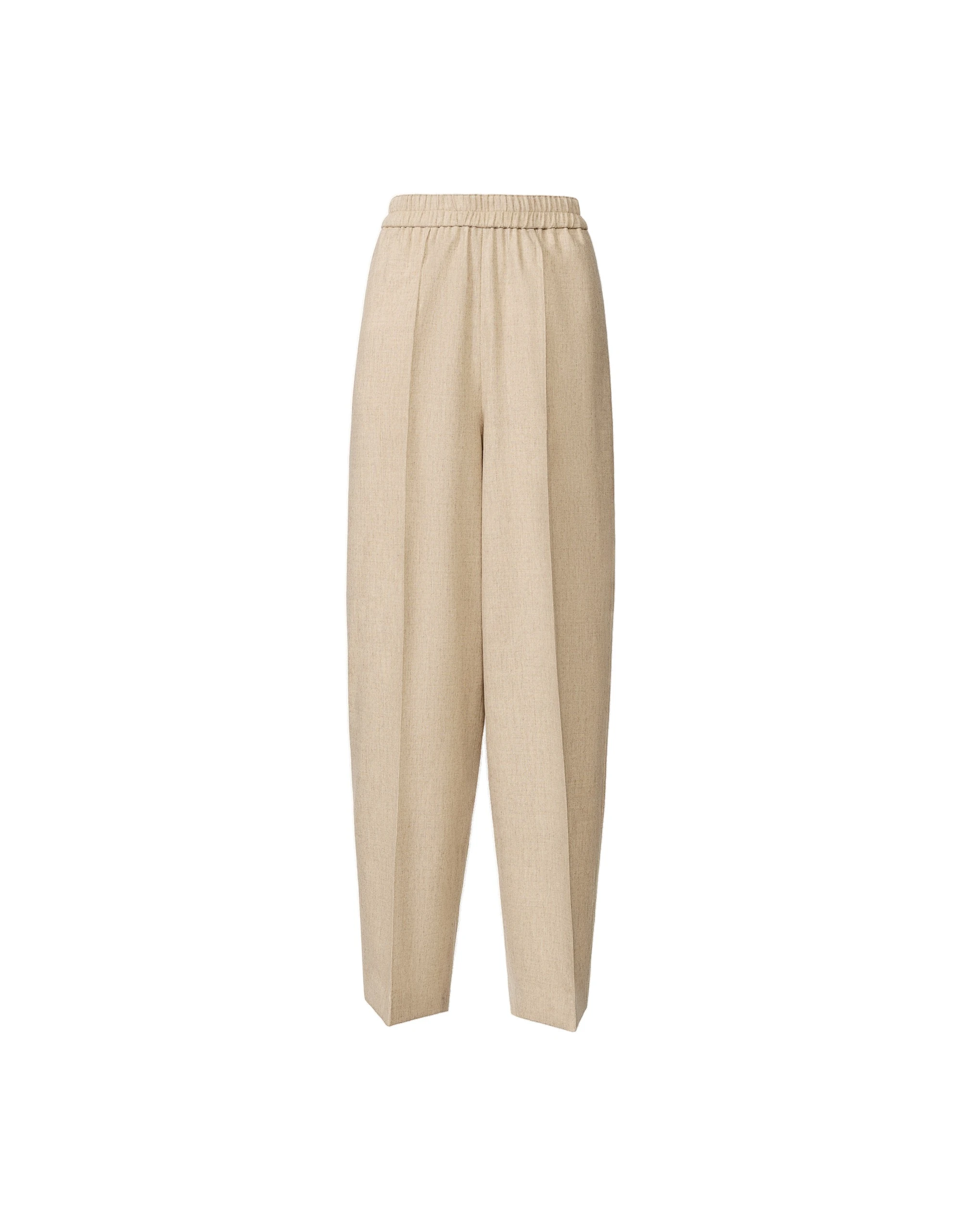 Fabiana-Filippi-Wide-Leg-Flannel-Trousers-in-Greige Fabiana Filippi Wide-Leg Flannel Trousers in Greige
